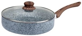 Tigaie cu capac Oliver Voltz Siena OV51319J28CD, 28 cm, Adâncă, Acoperire din marmură, Inducție, Gri