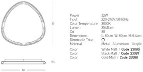 Plafoniera LED dimabila design slim Axel auriu 60cm