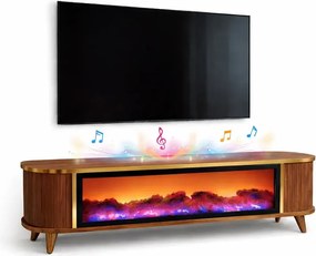 Comoda tv cu semineu Royal, cu led, 160 cm.nuc