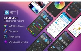 Bandă LED flexibilă Govee Neon SMART 2m RGBIC Wi-Fi IP67