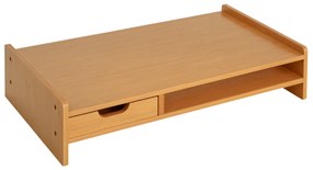 HOMCOM Suport pentru Monitor cu Spațiu pentru Mouse și Tastatură și Raft de Depozitare, 49x25,5x11,5 cm, Natural | Aosom Romania