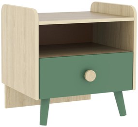 AIYAPLAY Noptieră pentru copii noptieră copil cu sertar și nișă, mică măsuță din lemn pentru cameră copil | Aosom Romania