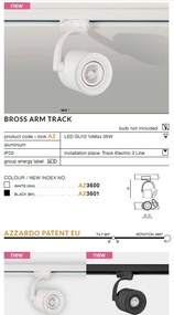 Spot directionabil pe sina BROSS ARM TRACK negru ZZ AZ3501