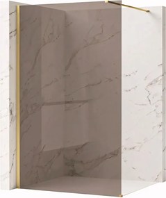 Paravan de dus fumuriu Rea Flexi Brown 90 cm auriu periat