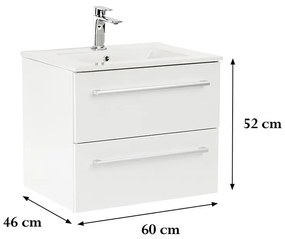 Dulap inferior Vario Clam 60 cu lavoar alb-alb