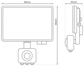 Proiector LED exterior cu senzor LED/20W/230V 5000K IP44