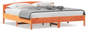 3216190 vidaXL Cadru de pat cu tăblie, maro ceruit, 200x200 cm, lemn masiv pin