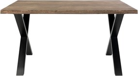 Masă dining cu blat din lemn masiv de stejar House Nordic Toulon Smoked, 140 x 95 cm