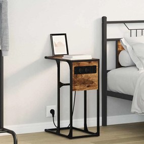 vidaXL Noptieră Stejar afumat 41.5 x 26 x 60.5 cm Lemn compozit