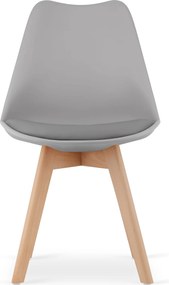 OFERTA Scaun gri deschis BALI MARK cu picioare din lemn de fag II. calitate