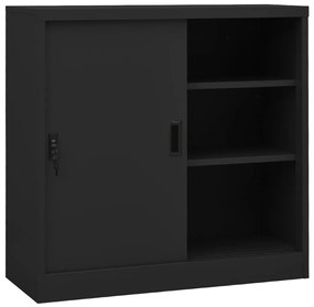 vidaXL Dulap de birou cu ușă glisantă, antracit, 90x40x90 cm, oțel
