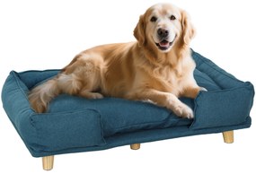 PawHut Canapea pentru Câini până la 30 kg cu Pernă Detașabilă, 96x66x24 cm, Albastru | Aosom Romania
