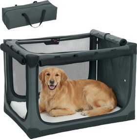 PawHut Cutie de transport pliabilă pentru câini cu pernă husa detașabilă lavabilă din țesătură Oxford pentru câini până la 38kg verde armată | Aosom Romania