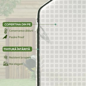 Outsunny Acoperiș de Înlocuire pentru Seră Walk-in din PE cu Ușă Rulabilă și Ferestre, 140 x 143 x 190cm, Alb | Aosom Romania