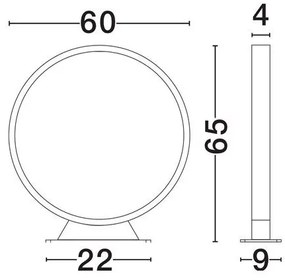 Stalp LED circular iluminat exterior IP65 METRO D-60cm