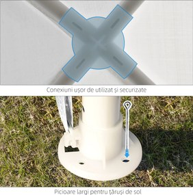 Outsunny Foisor de Grădină 3x3 Impermeabil pentru Petreceri Cadru Oțel Exterior Interior 2.7x2.7m Alb | Aosom Romania