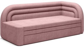 Canapea roz extensibilă/cu spațiu de depozitare cu tapițerie din chenille cu colț pe partea dreaptă 223 cm Fabillo – ELTAP