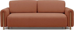 Canapea teracotă extensibilă/cu spațiu de depozitare cu tapițerie din țesătură bouclé 244 cm Arcadova – ELTAP
