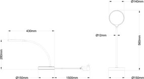 Globo 58503T - Lampă de birou LED cu dimmer tactil KALDERON LED/8W/230V neagră