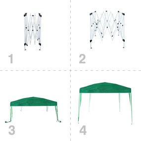 Pavilion de gradina Muhler 649419, 300x300x250 cm, Cadru metalic, Impermeabil, Pliabil, Verde