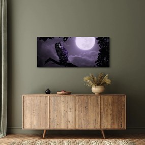 Tablou - Bufniță de noapte, violet (120x50 cm)