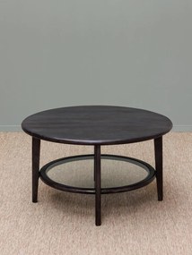 Masuta de cafea, rotunda, din lemn de mango si sticla, Lysandre