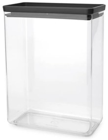 Cutie de depozitare Brabantia Tasty+ Stackable 1008877, 5,4 l, Sigiliu din silicon, Fara BPA, Gri închis