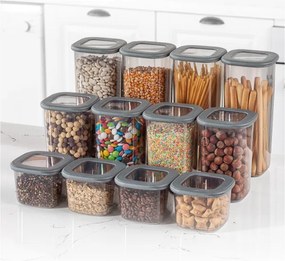 Set cutii de depozitare (12 piese), Hermia, Culoare: Antracit