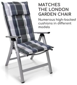 Londra, scaun de grădină, set de 2 bucăți, textil, aluminiu, 6 poziții, pliabil