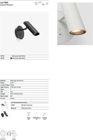 Aplica LED de perete moderna LEO neagra