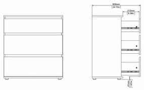 Comodă albă joasă 77x84 cm Nova – Tvilum