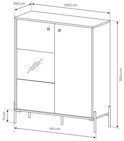 Vitrină Scandia (Stejar scandi + moblid scandi). 1071385