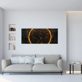 Tablou – Arborele vieții în lavă II. (120x50 cm)