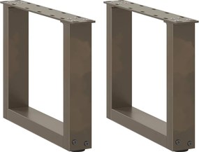 vidaXL Picioare pentru măsuță de cafea în formă de U, 2 buc., oțel natural, 30x(30-31) cm