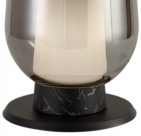 Veioza, Lampa de masa design modern Nora negru/ marmura neagra