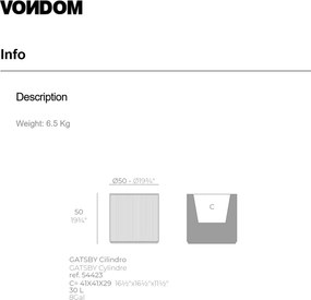 Ghiveci plante design decorativ modern exterior / interior GATSBY 50x50cm