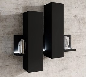 Corp lemn masiv suspendat Aurea, 152 × 90 × 35 cm - Negru