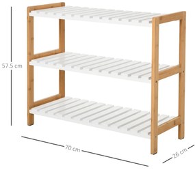 HomCom suport pentru pantofi, cu 3 rafturi, 70x26x57,5 cm | AOSOM RO