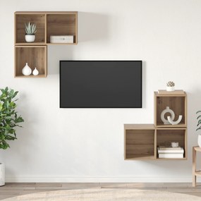 vidaXL Set dulap TV 4 pcs stejar artizanal 37 x 37 x 72 cm