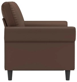 Canapea cu 2 locuri, maro, 120 cm, piele ecologica Maro, 152 x 77 x 80 cm