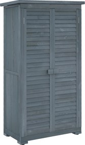 Outsunny Dulap de grădină pentru unelte din lemn, 2 rafturi, acoperiș bituminos, uși cu obloane, 87 x 47 x 160 cm, gri | Aosom Romania