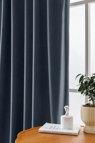 Draperie opaca gri inchis VELVET 135x250 cm Sistem de agatare: Inele metalice