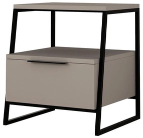 Noptieră ORI neagră/taupe