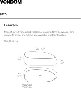 Canapea de exterior / interior design modern premium STONE