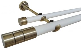 Galerie dubla fara inele CYLINDRU - 25/19 - alb/aur antic (Alege marime: 320 cm)