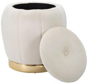 Taburet crem cu tapițerie din catifea Paris – Mauro Ferretti