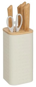 Set cutite Sensia White, 6 piese, suport metalic, 11.5 x 11.5 x H 36.3 cm