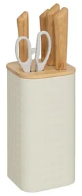 Set cutite Sensia White, 6 piese, suport metalic, 11.5 x 11.5 x H 36.3 cm