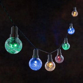 Lanț de lumini solare 10 LED-uri, 345 cm, alb cald/culoare