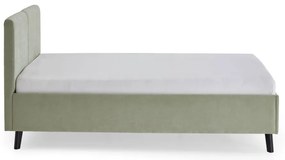 Pat matrimonial verde deschis tapițat cu somieră 140x200 cm Piano – Meise Möbel